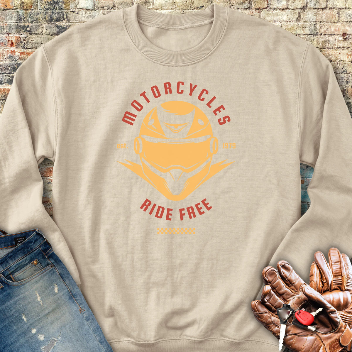 Ride Free (Helmet) Sweatshirt - Sand