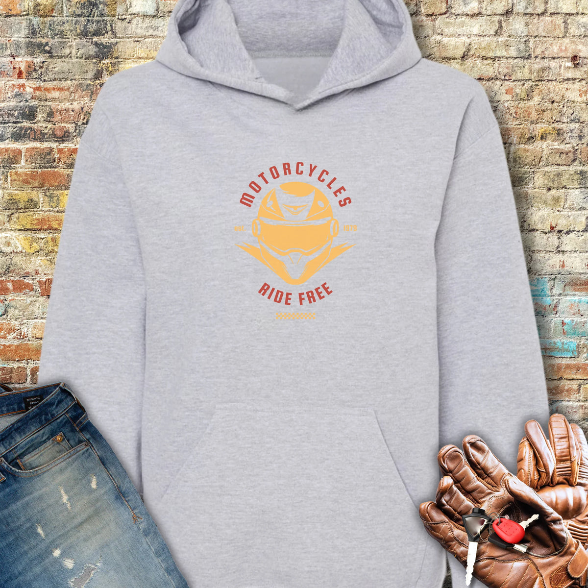 Ride Free (Helmet) Hoodie - Sport Grey