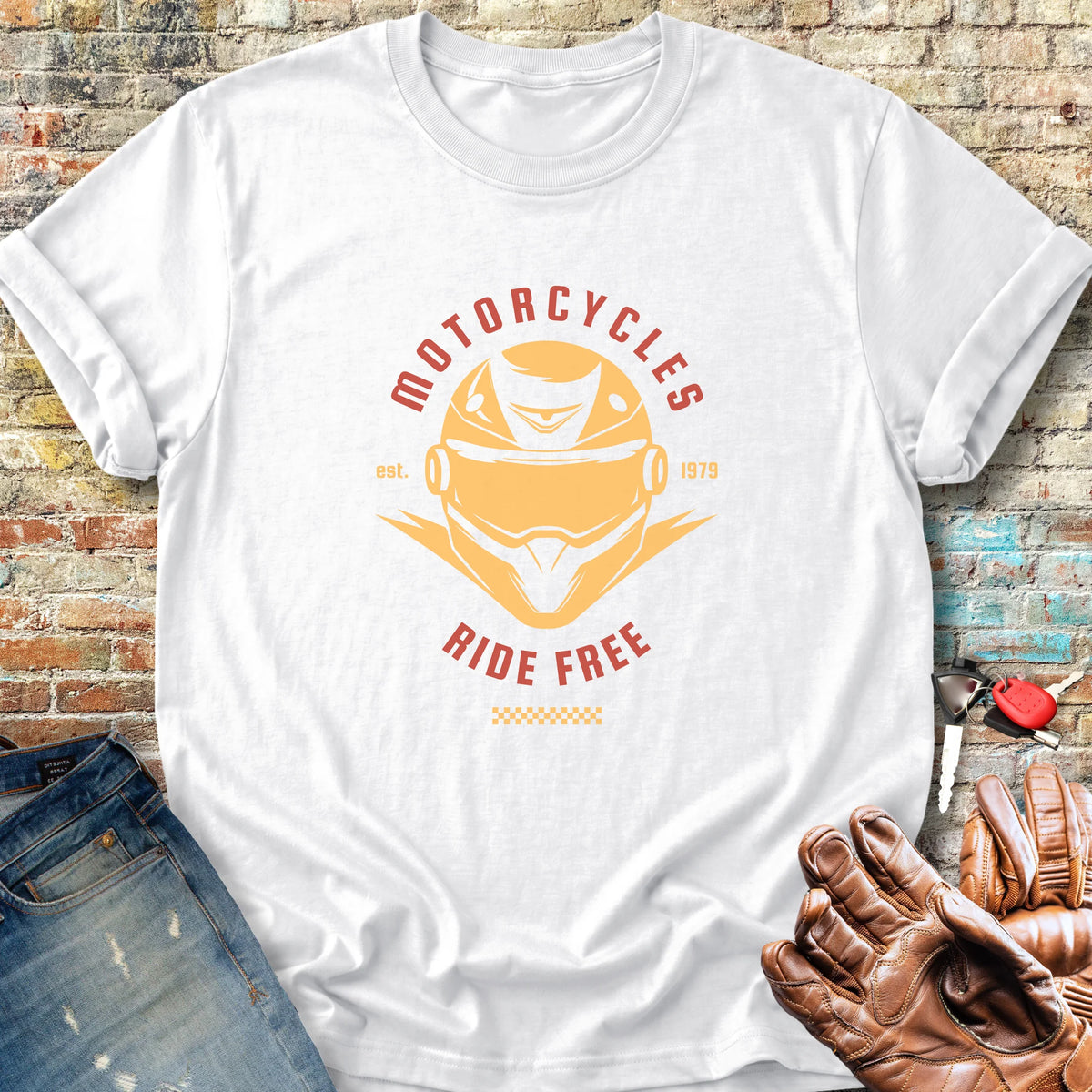 Ride Free (Helmet) Classic T-Shirt - White