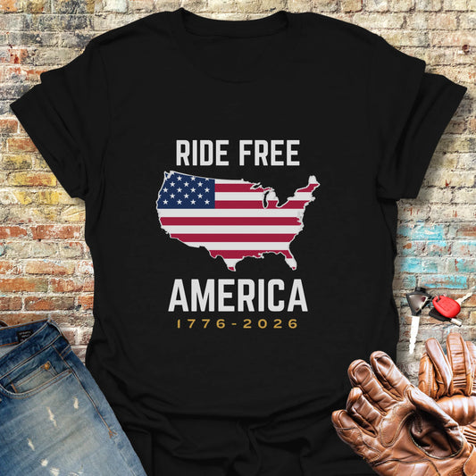 Ride Free America 250 T-Shirt - Black