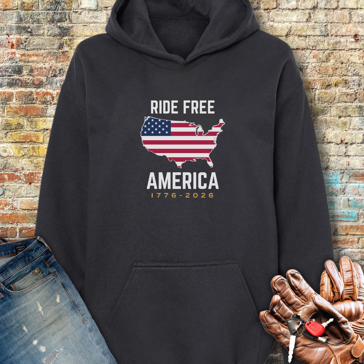 Ride Free America 250 Hoodie - Black