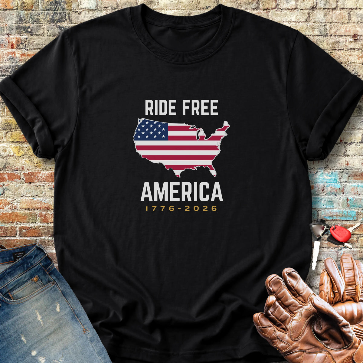 Ride Free America 250 Classic T-Shirt - Black