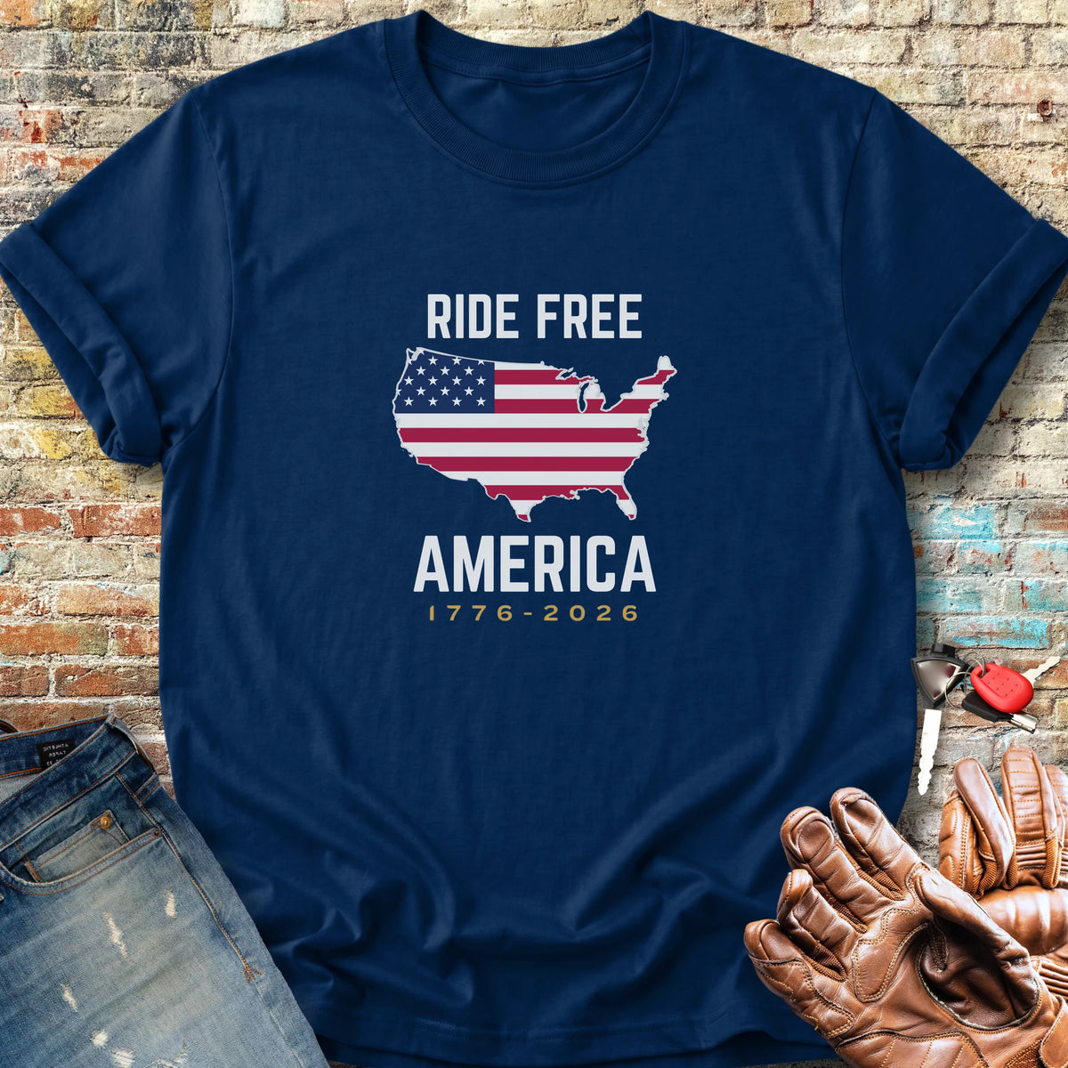Ride Free America 250 Classic T-Shirt - Navy