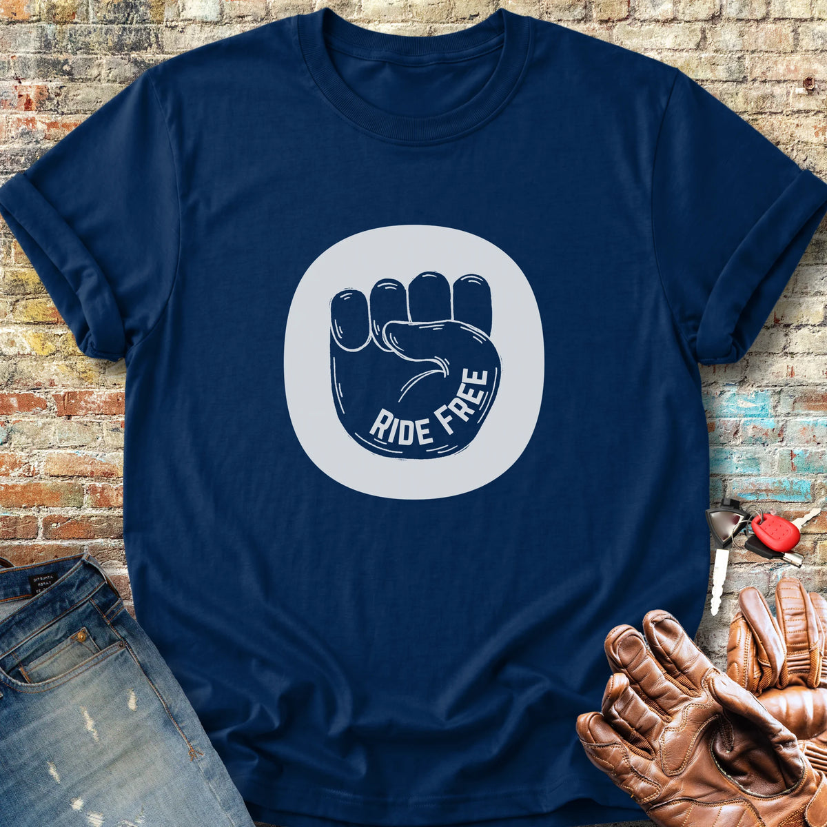 Ride Free Badge Classic T-Shirt - Navy