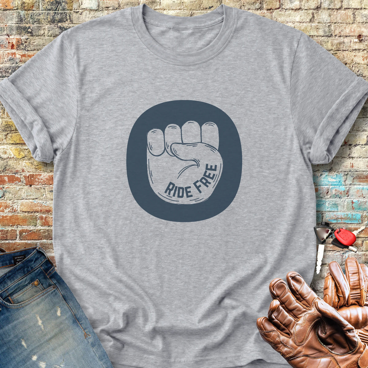 Ride Free Badge Classic T-Shirt - Sport Grey
