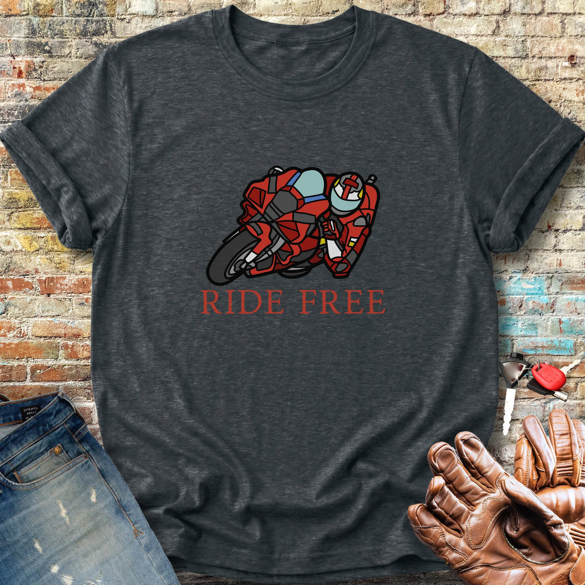 Ride Free (Race) Classic T-Shirt - Dark Heather