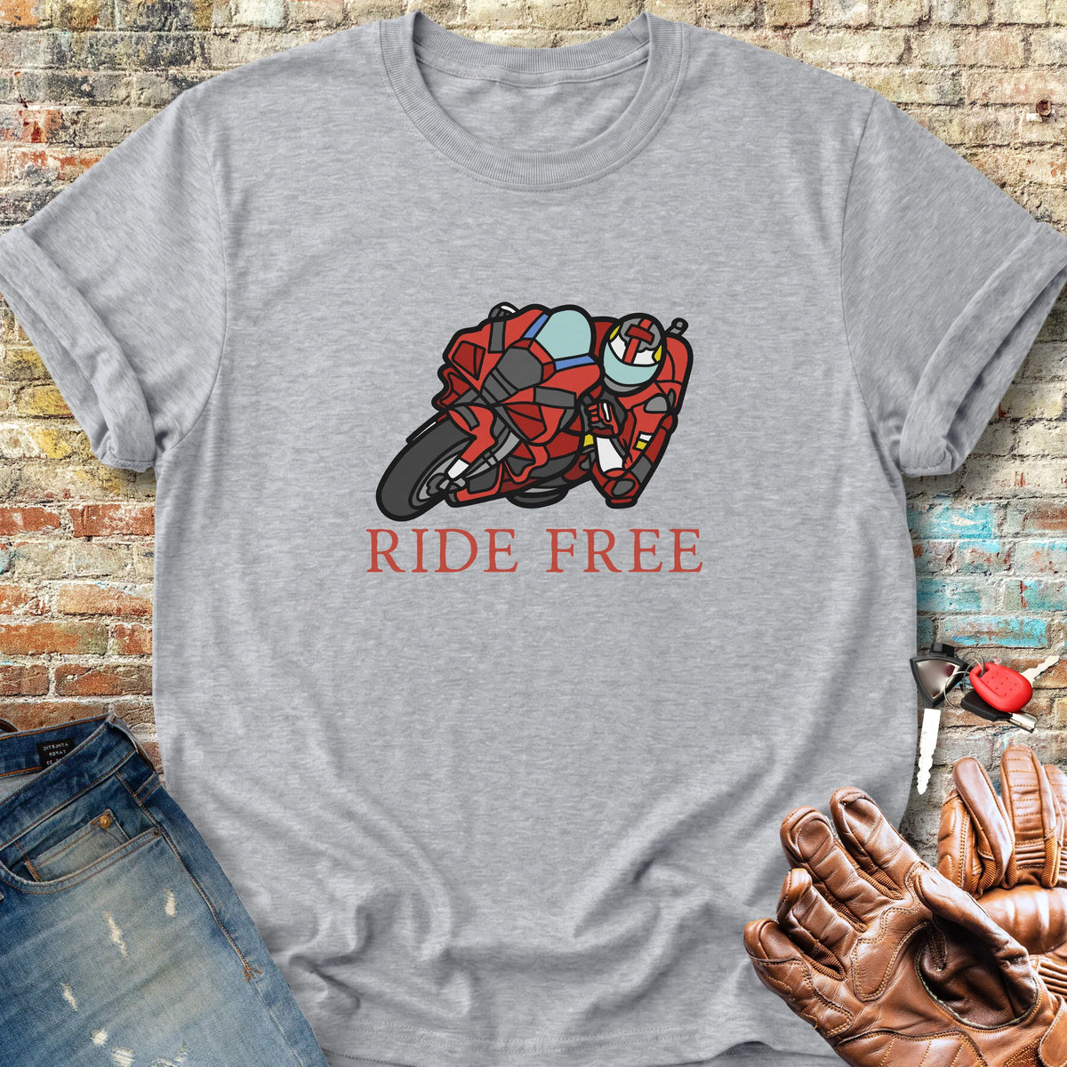 Ride Free (Race) Classic T-Shirt - Sport Grey