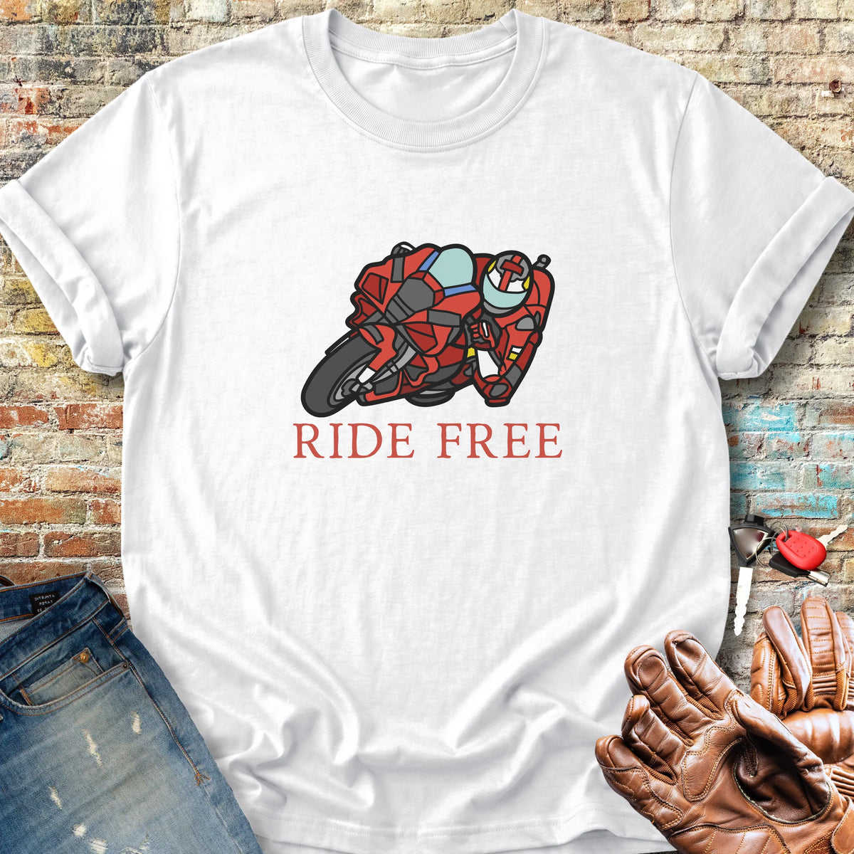 Ride Free (Race) Classic T-Shirt - White