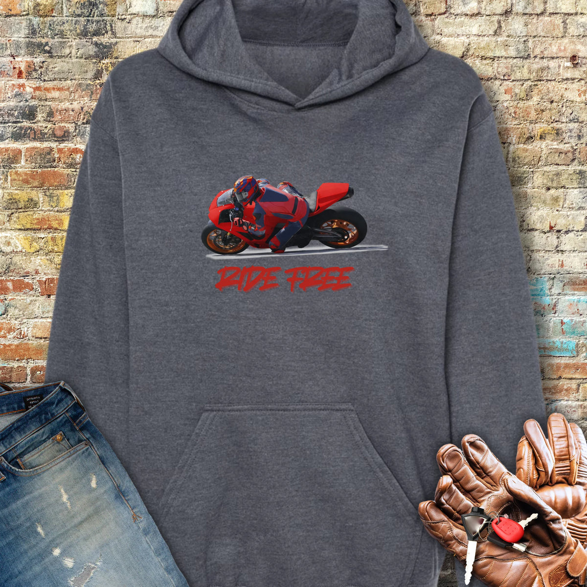 Ride Free (Road) Hoodie - Dark Heather