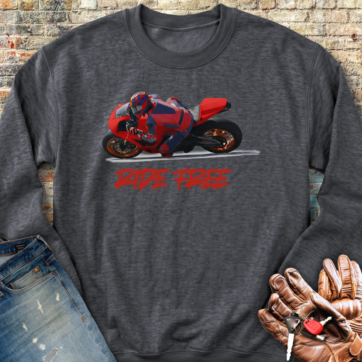 Ride Free (Road) Sweatshirt - Dark Heather
