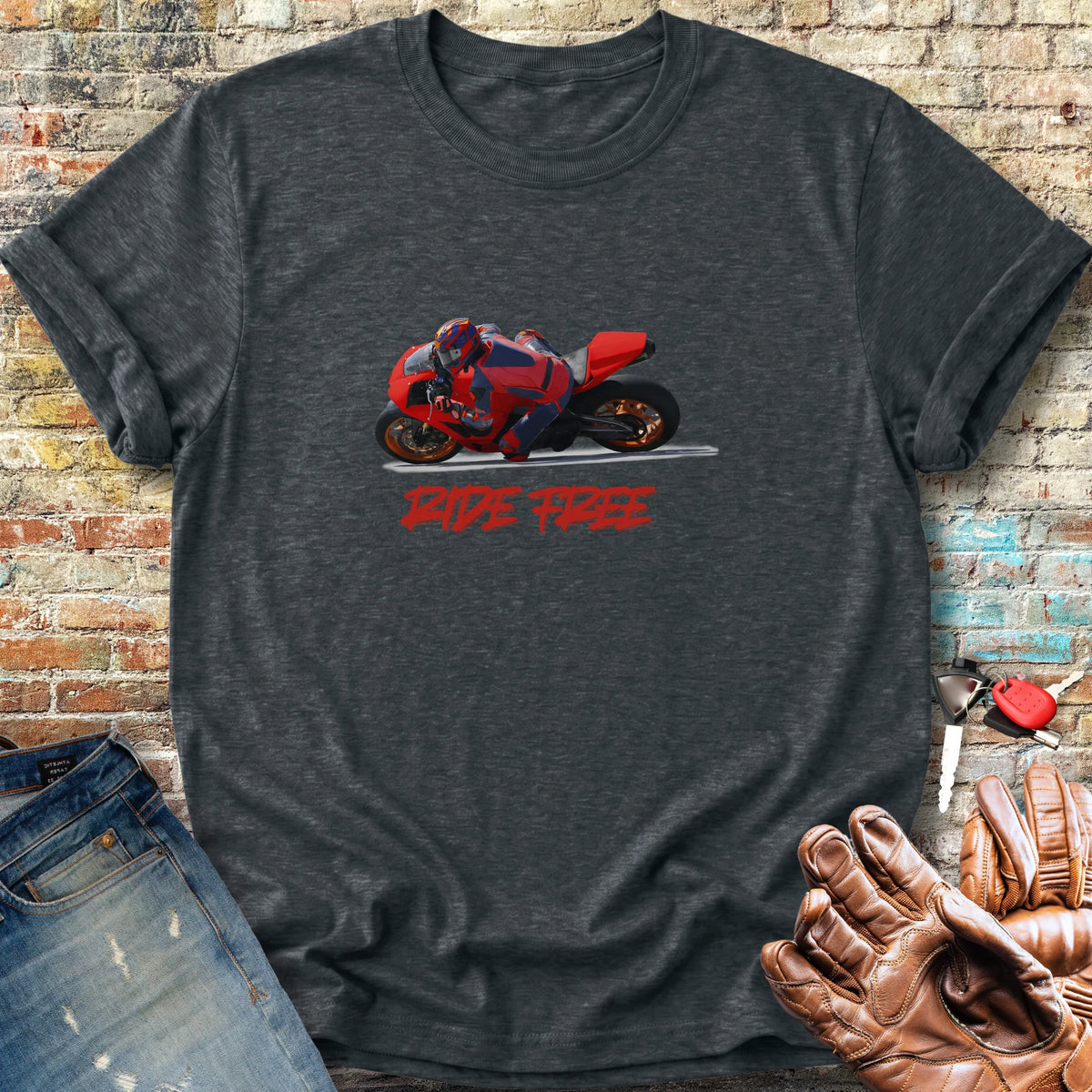 Ride Free (Road) Classic T-Shirt - Dark Heather