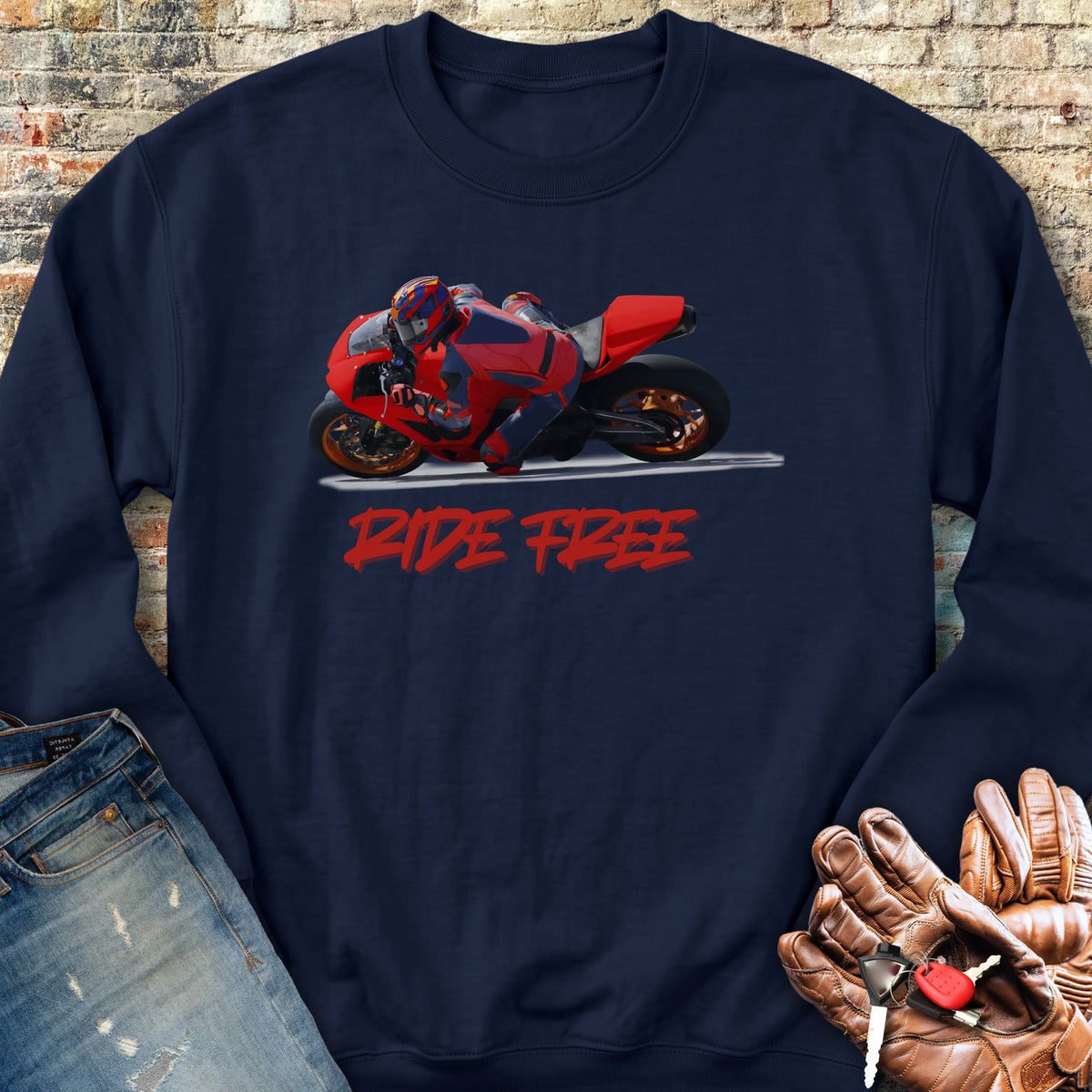 Ride Free (Road) Sweatshirt - Navy