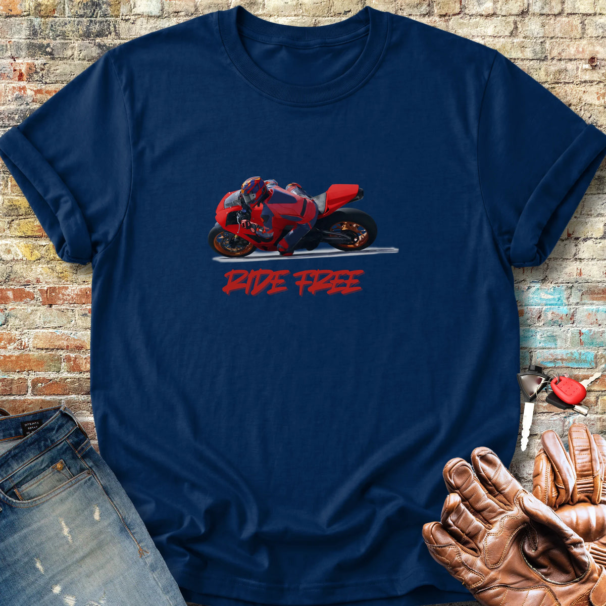 Ride Free (Road) Classic T-Shirt - Navy
