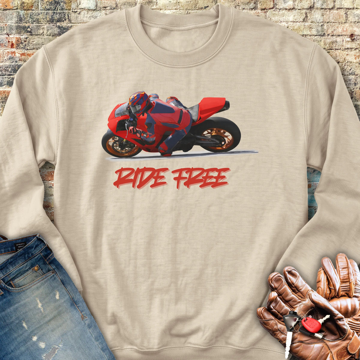 Ride Free (Road) Sweatshirt - Sand
