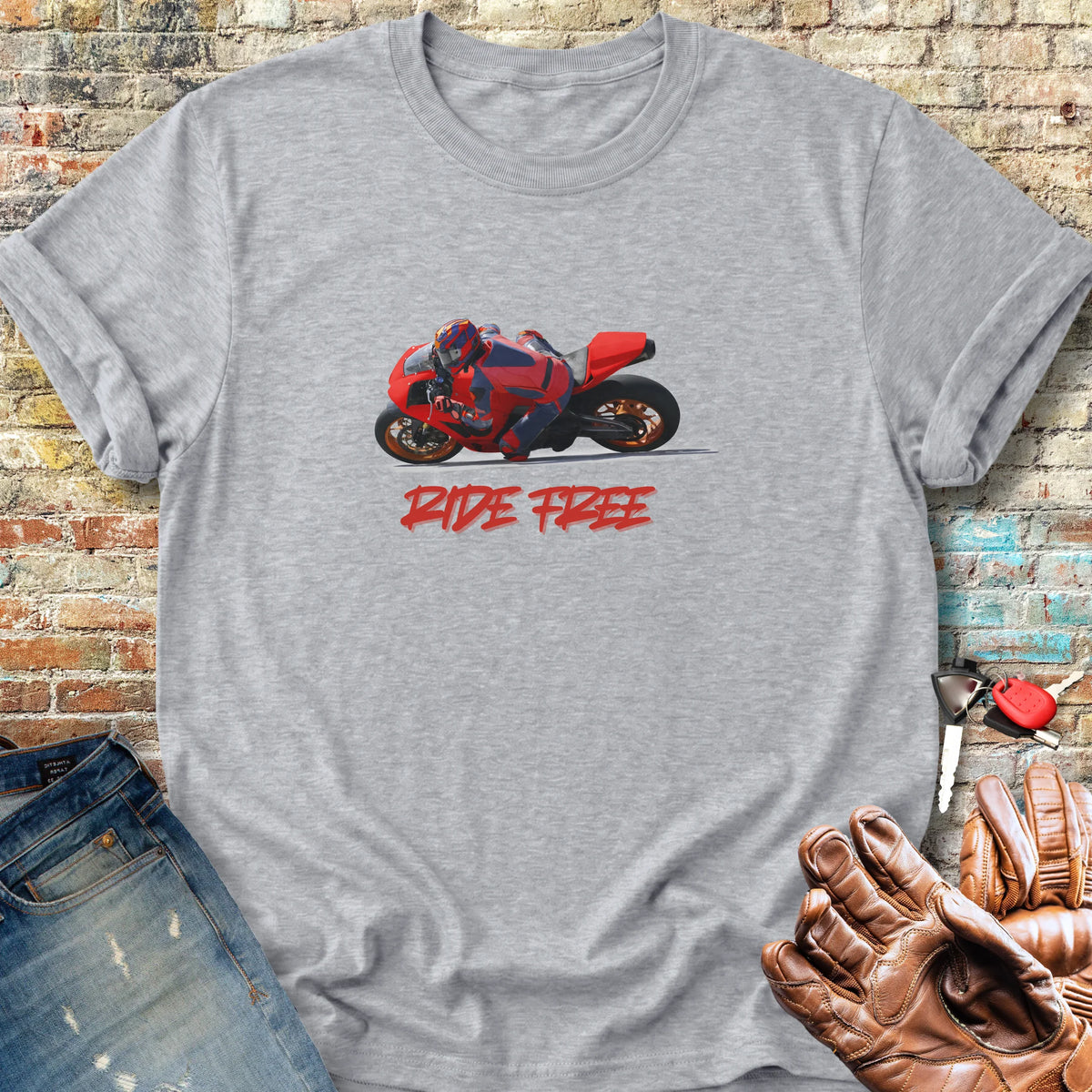 Ride Free (Road) Classic T-Shirt - Sport Grey
