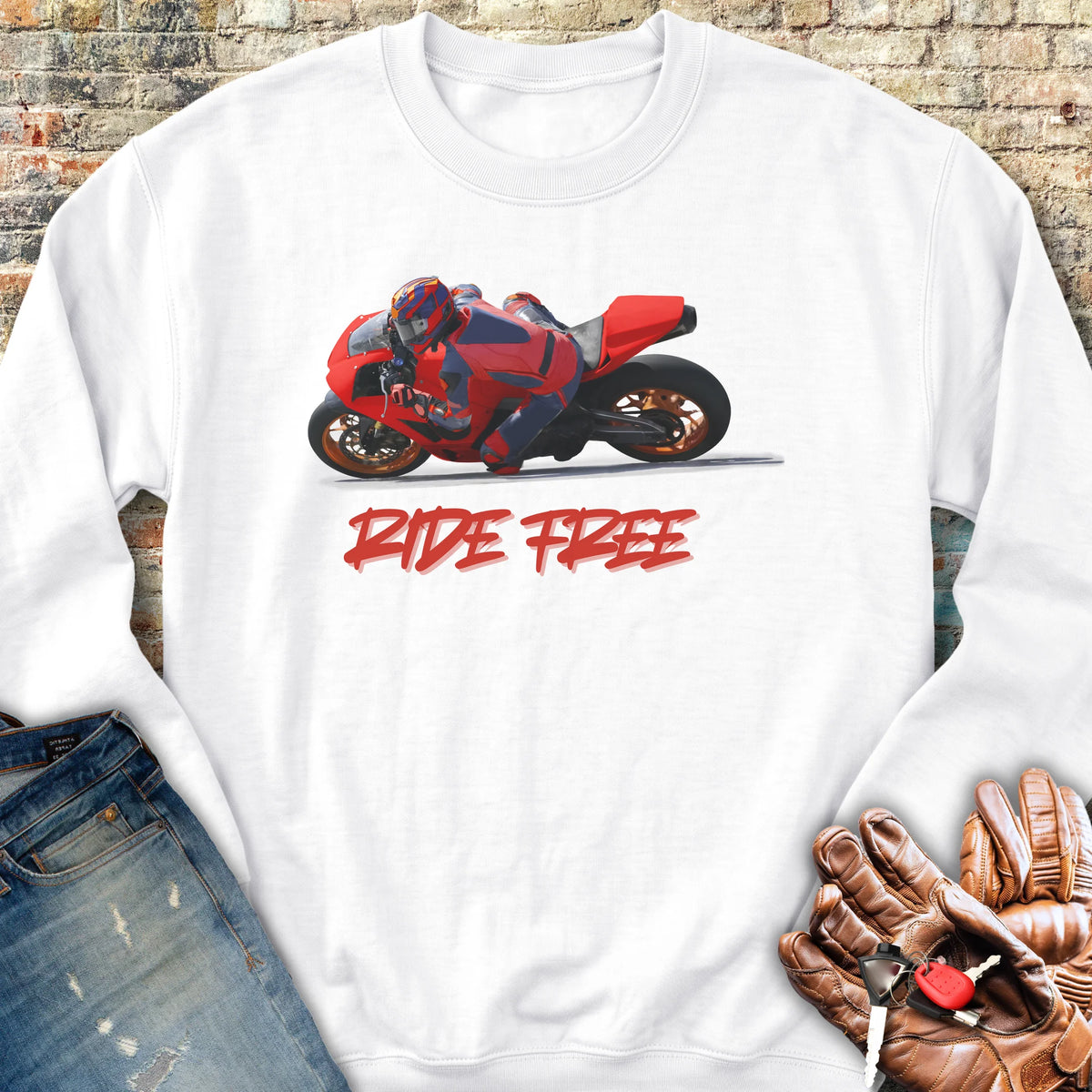 Ride Free (Road) Sweatshirt - White