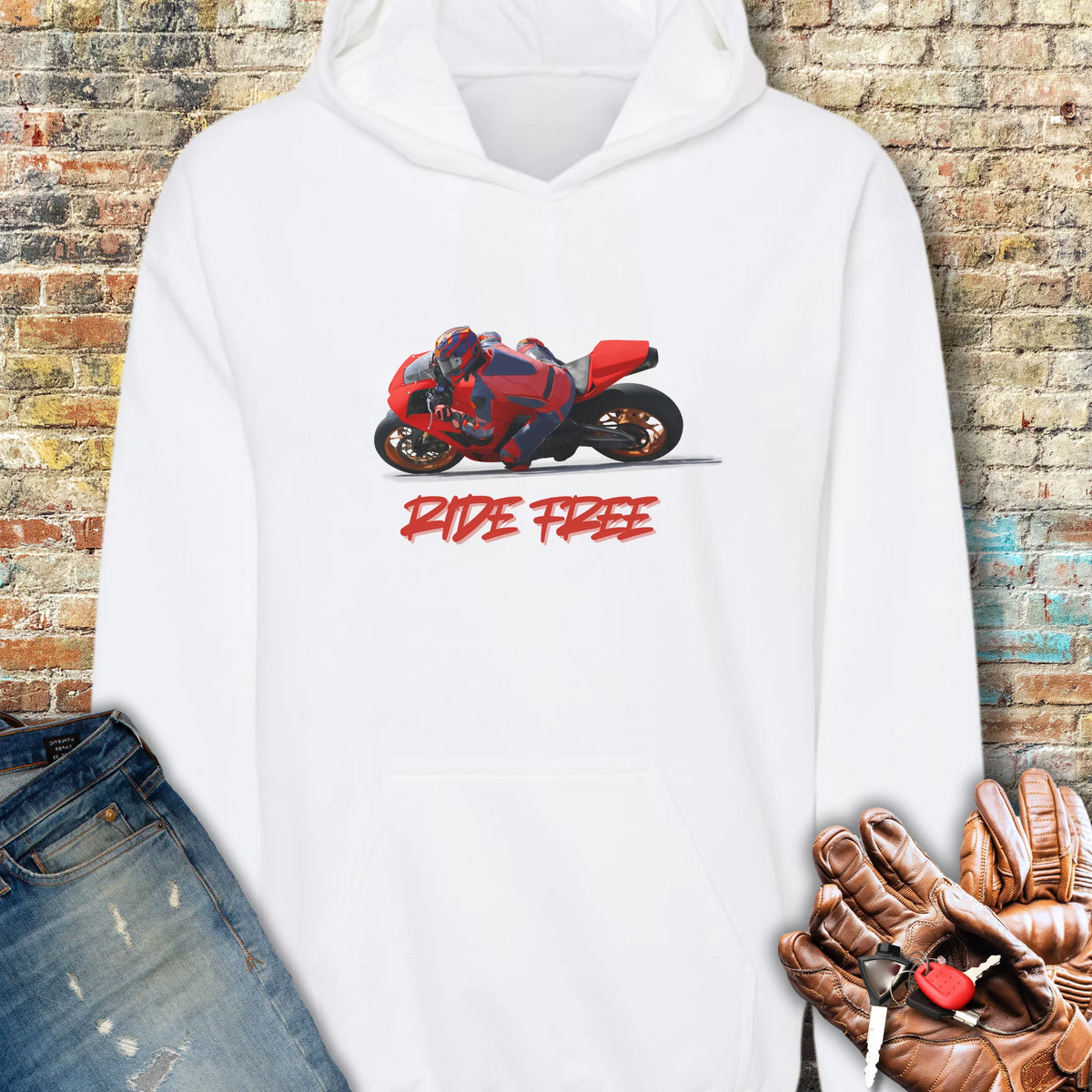 Ride Free (Road) Hoodie - White