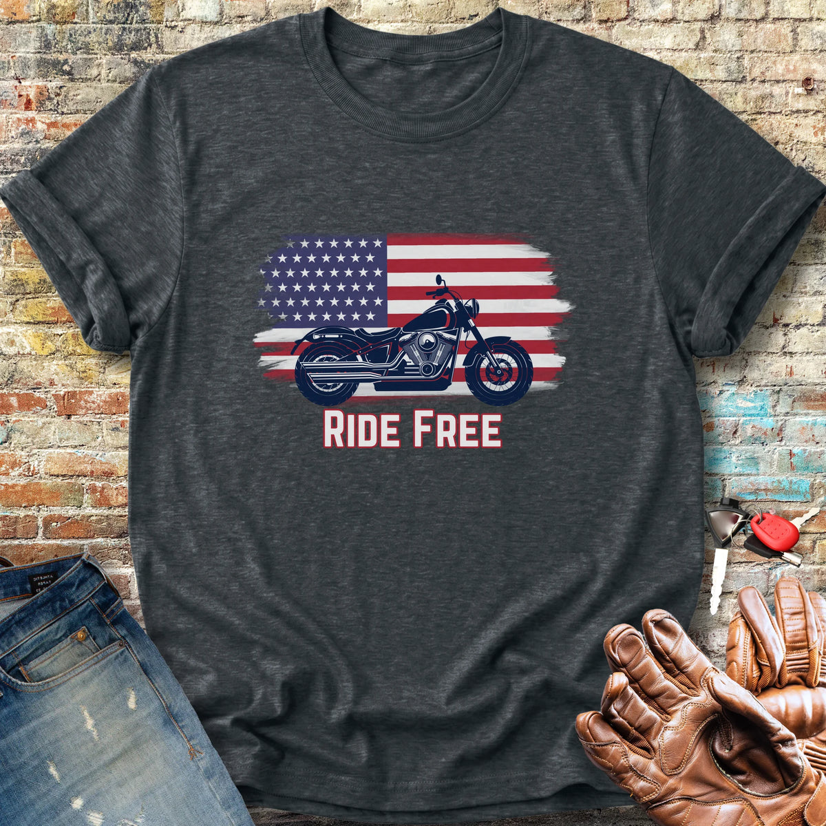 Ride Free (USA) Classic T-Shirt - Dark Heather