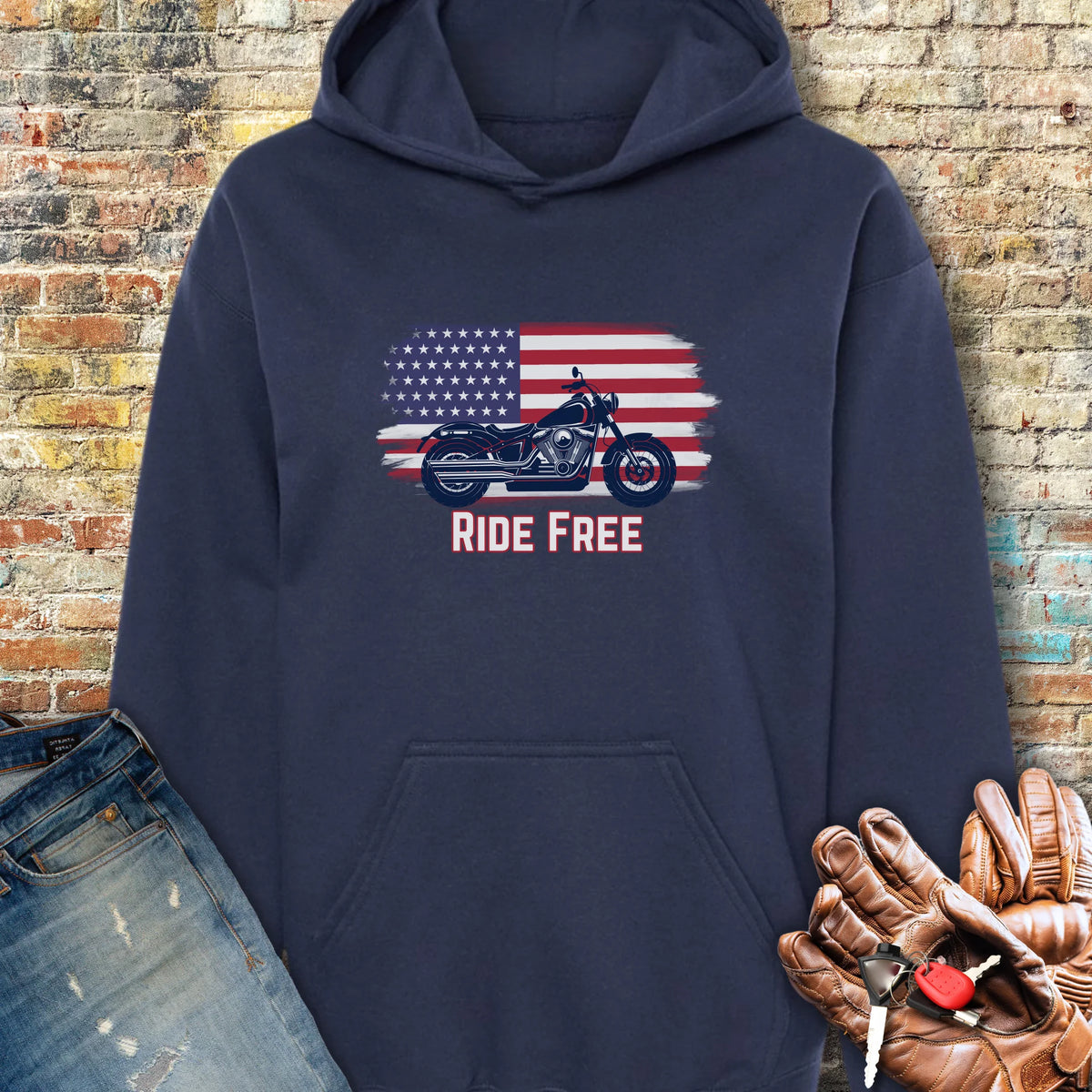 Ride Free (USA) Hoodie - Navy
