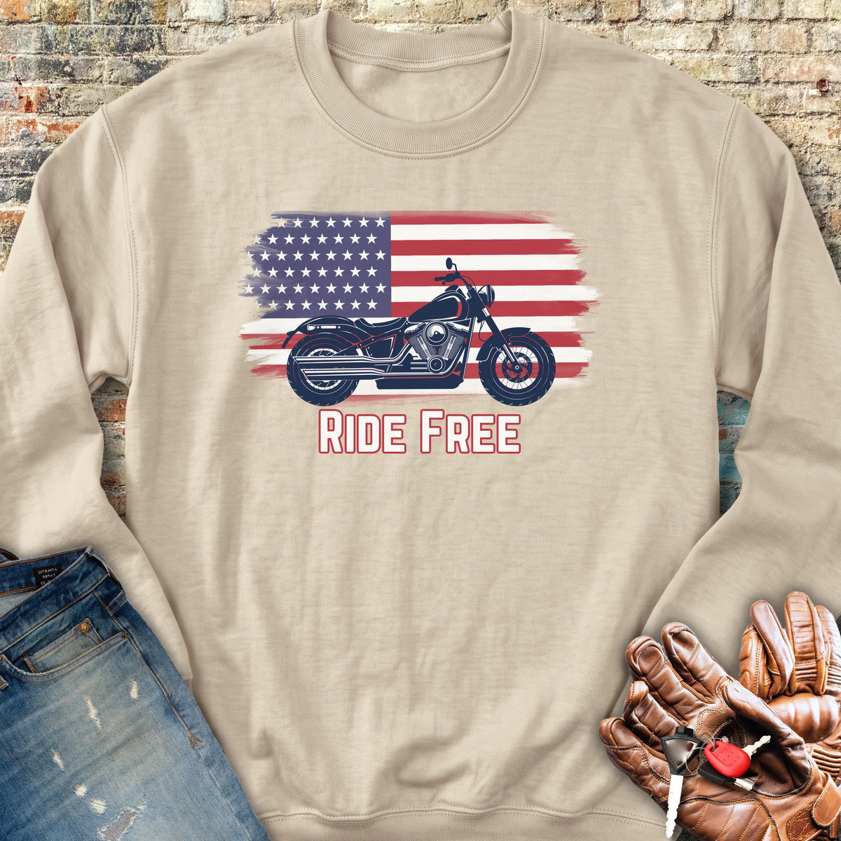 Ride Free (USA) Sweatshirt - Sand
