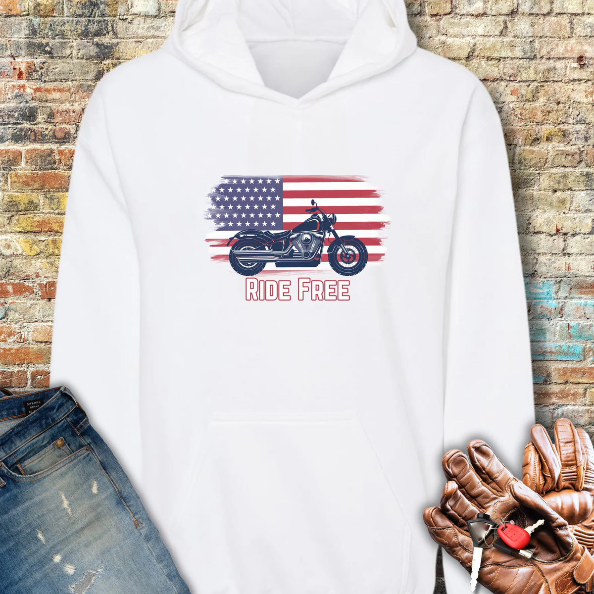 Ride Free (USA) Hoodie - White