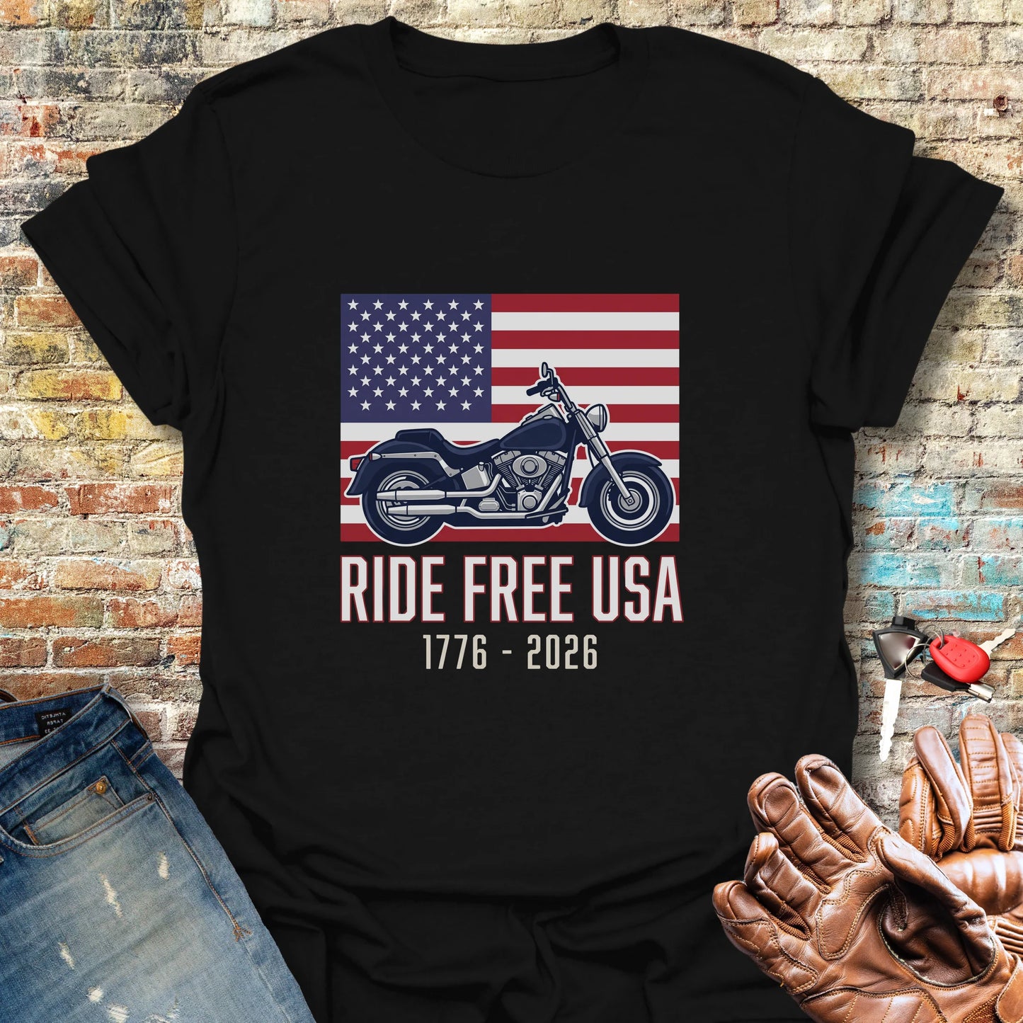 Ride Free USA 250 T-Shirt - Black