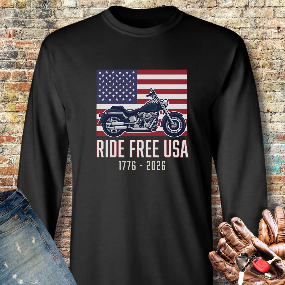 Ride Free USA 250 Long Sleeve T-Shirt - Black