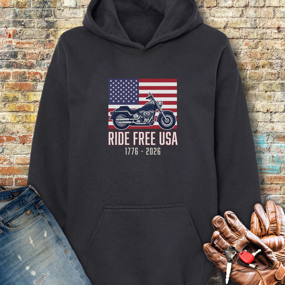 Ride Free USA 250 Hoodie - Black