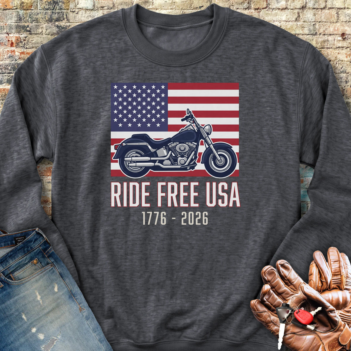 Ride Free USA 250 Sweatshirt - Dark Heather