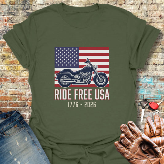 Ride Free USA 250 T-Shirt - Military Green