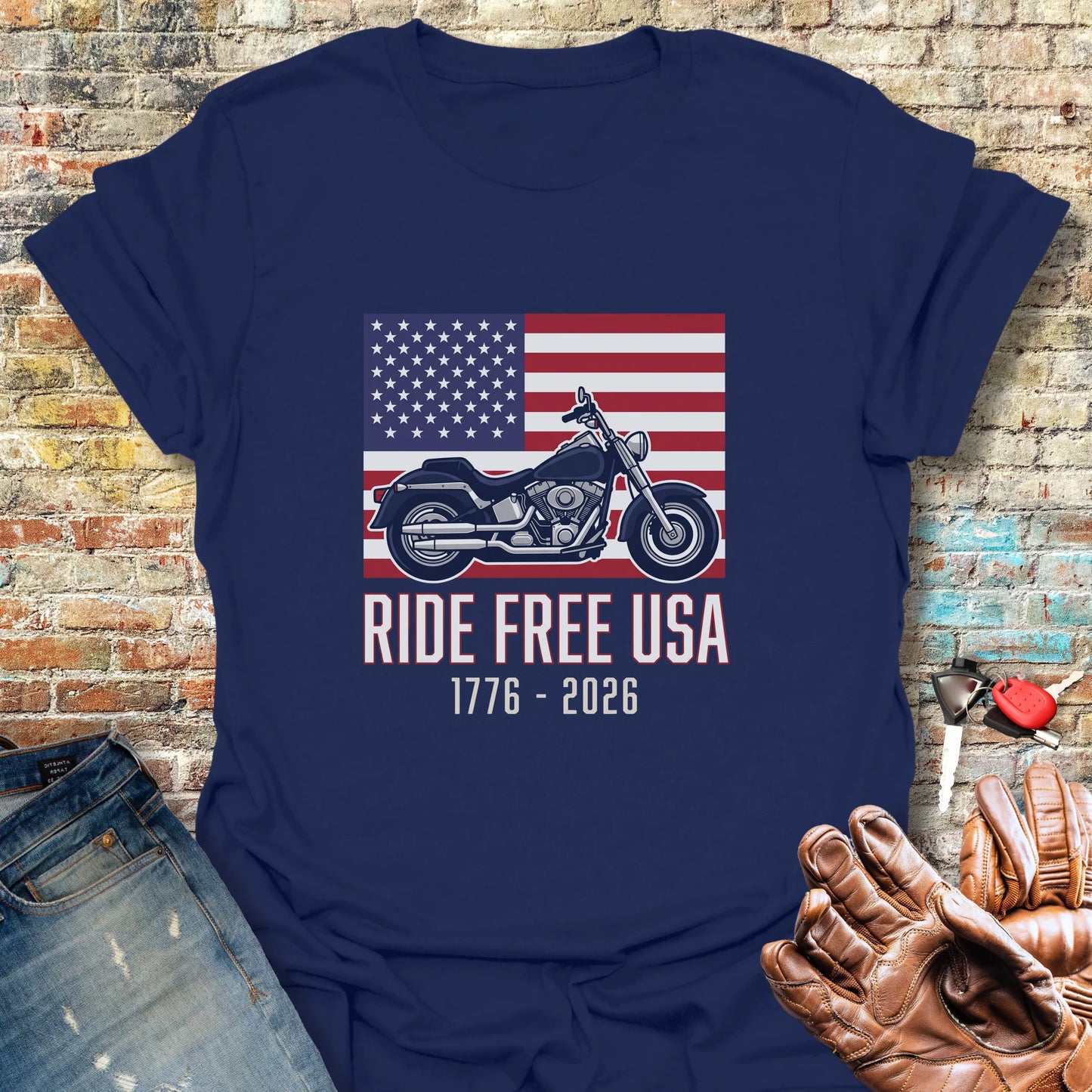 Ride Free USA 250 T-Shirt - Navy