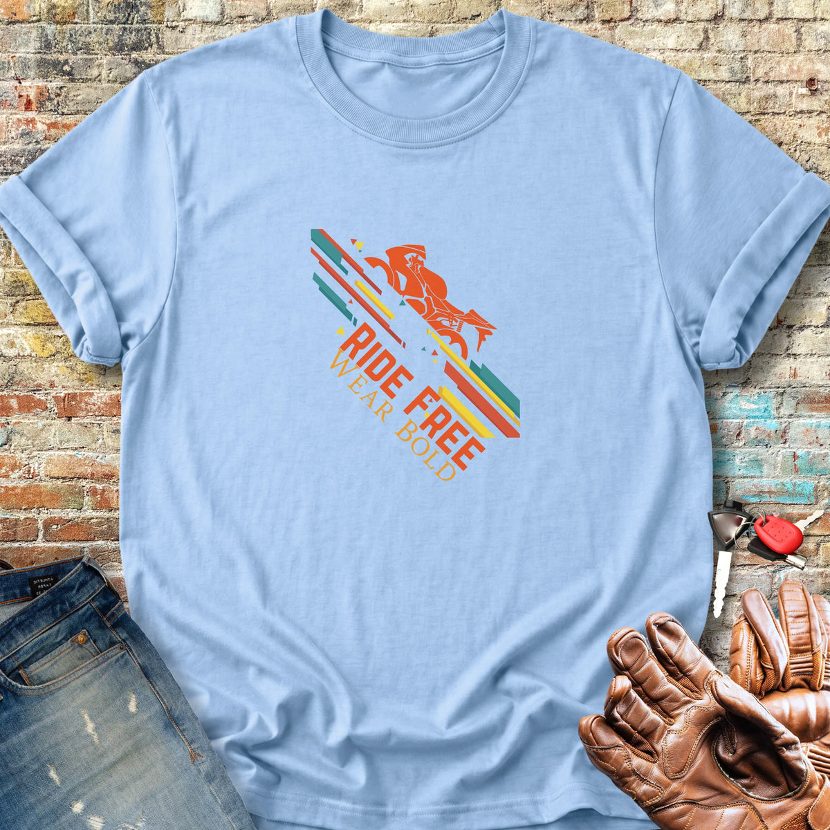 Ride Free Wear Bold Classic T-Shirt - Light Blue