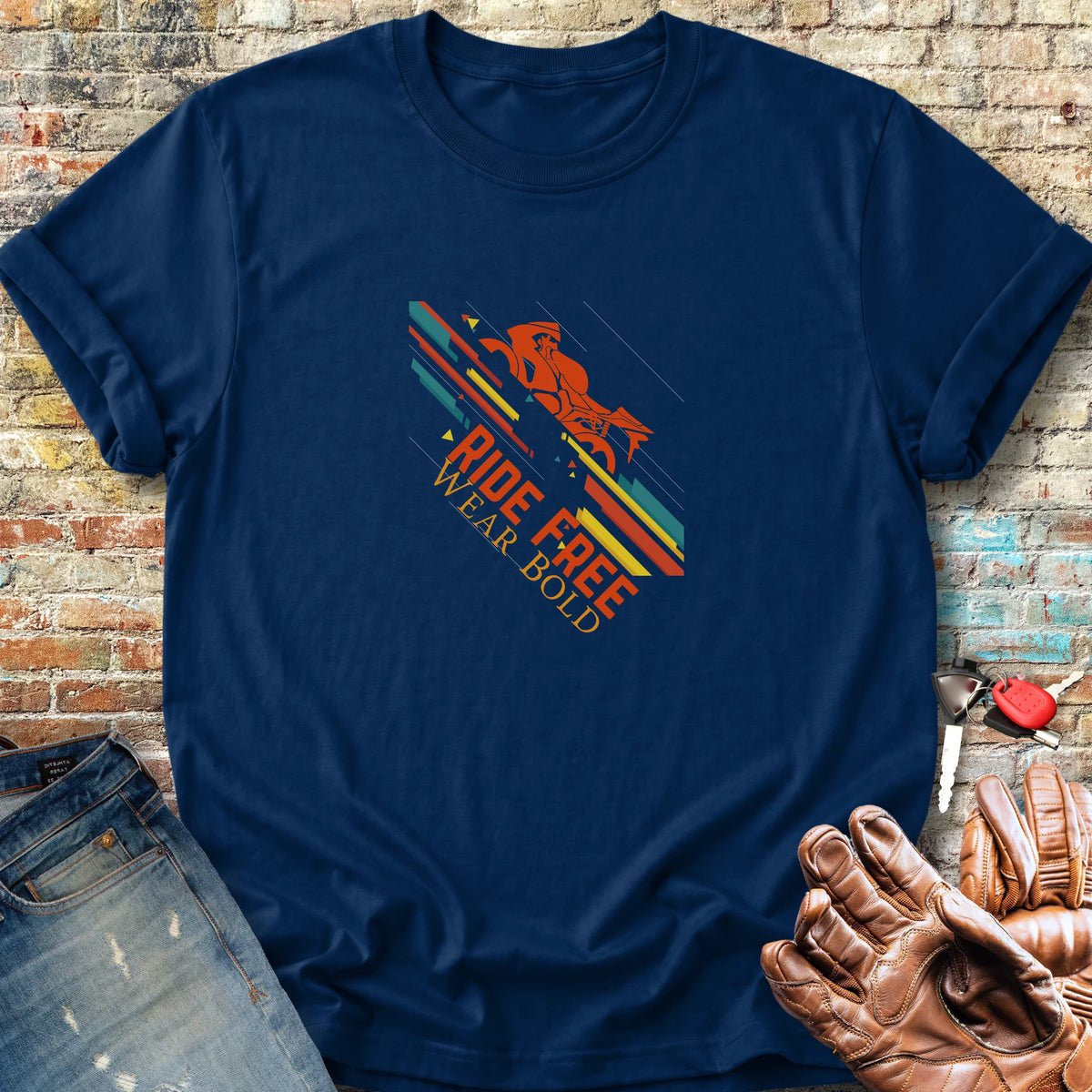 Ride Free Wear Bold Classic T-Shirt - Navy