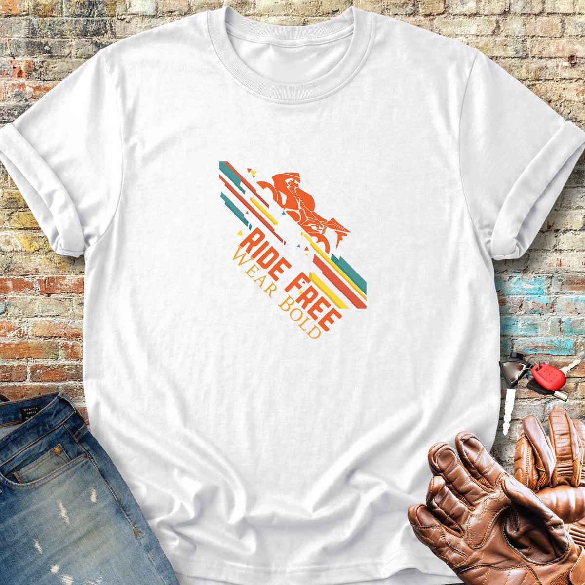 Ride Free Wear Bold Classic T-Shirt - White