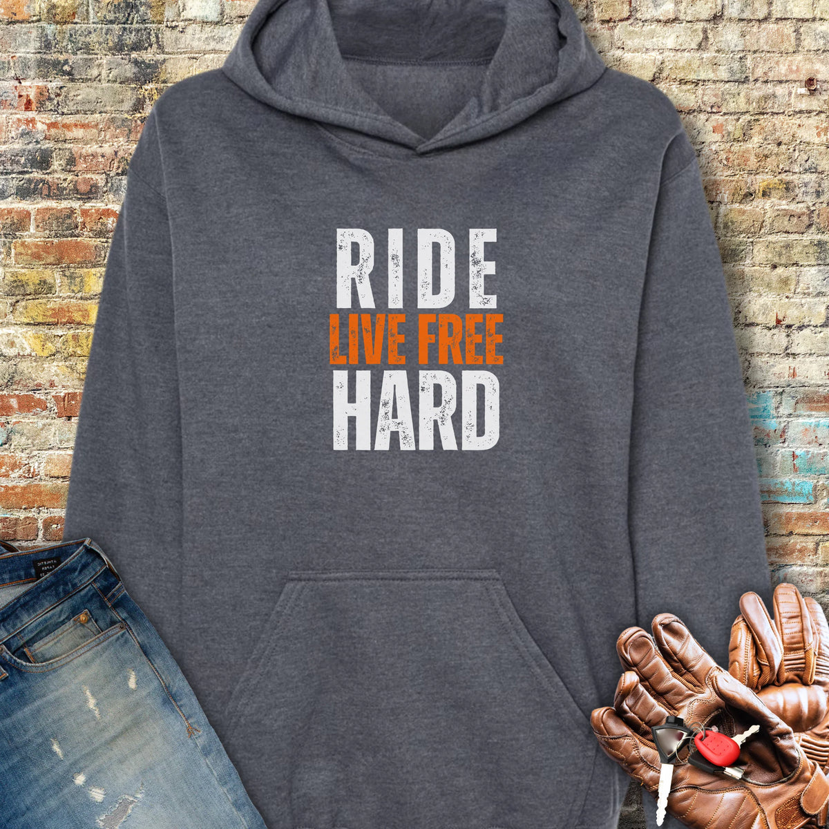 Ride Hard Hoodie - Dark Heather