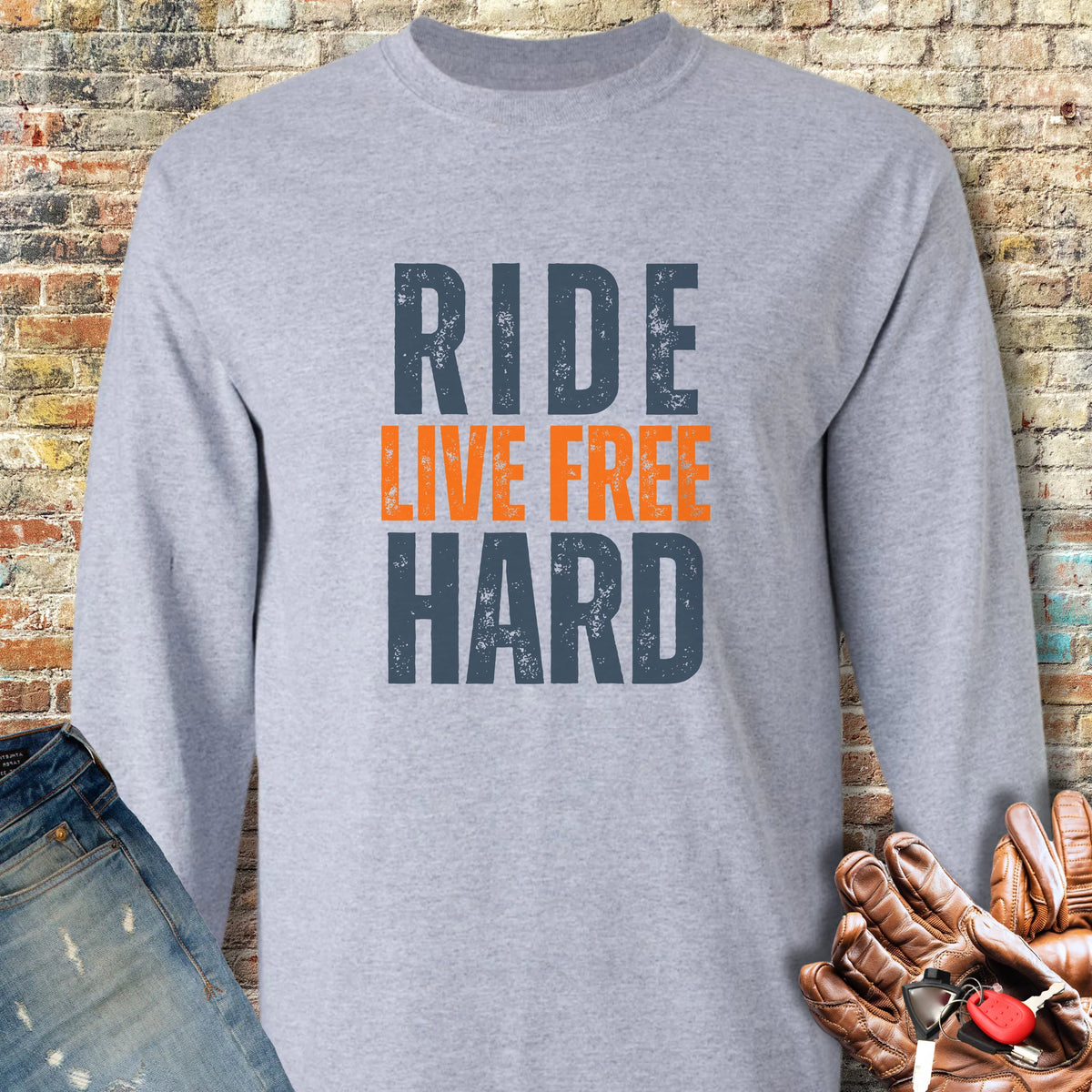 Ride Hard Long Sleeve T-Shirt - Sport Grey