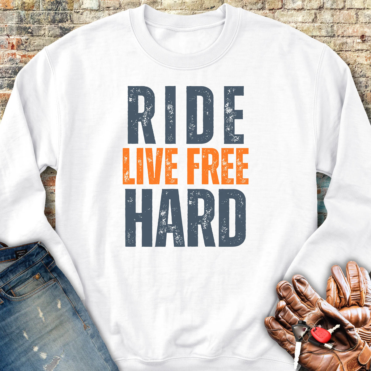 Ride Hard Sweatshirt - White