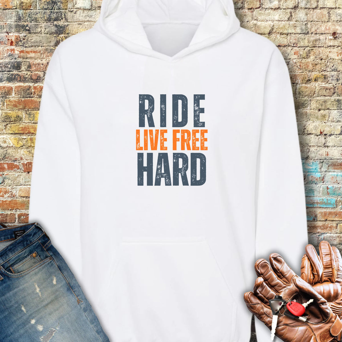 Ride Hard Hoodie - White