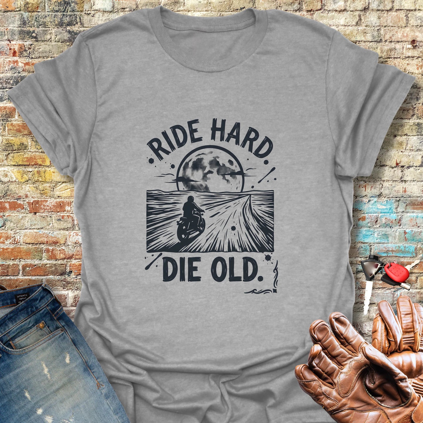 Ride Hard Die Old T-Shirt - Sport Grey