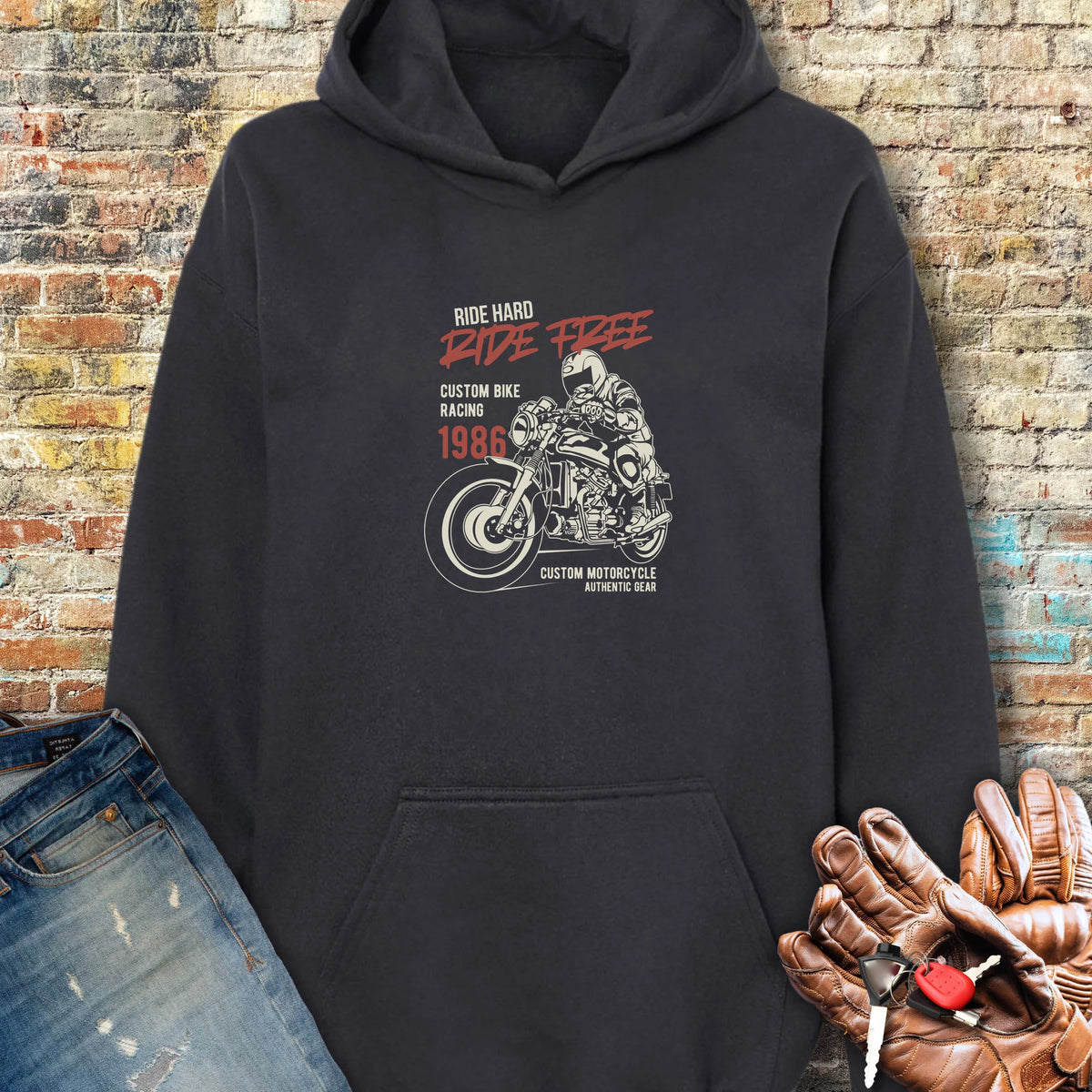 Ride Hard Ride Free Hoodie - Black