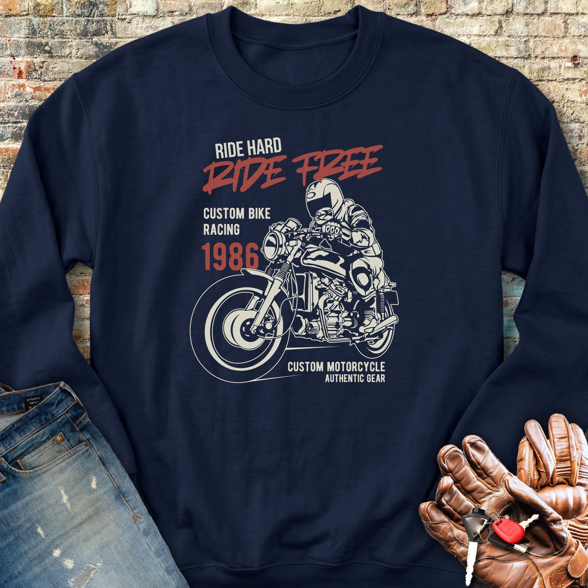Ride Hard Ride Free Sweatshirt - Navy