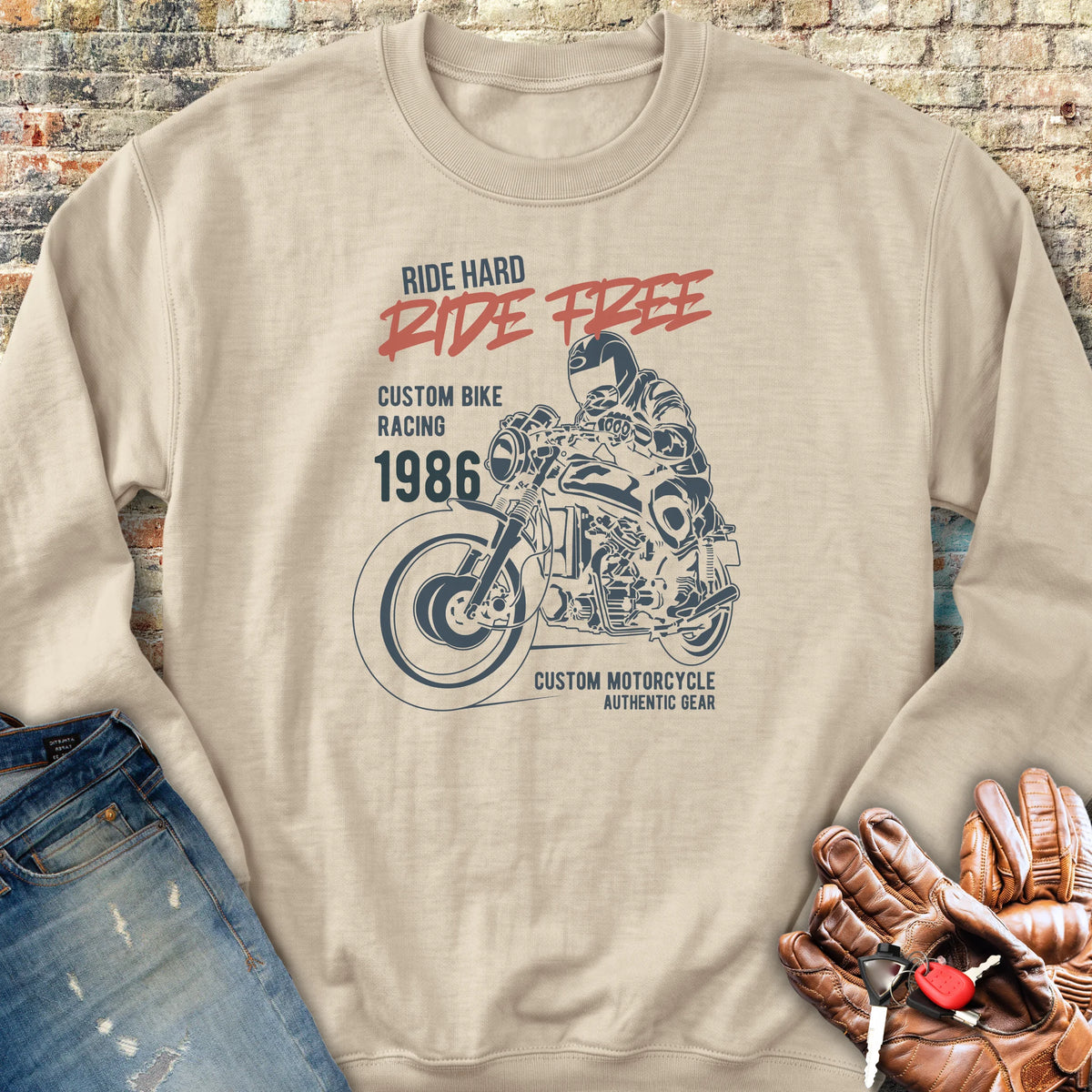 Ride Hard Ride Free Sweatshirt - Sand