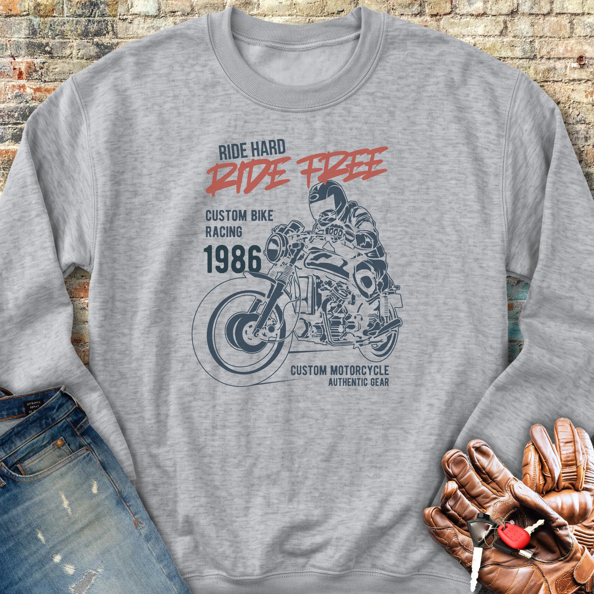 Ride Hard Ride Free Sweatshirt - Sport Grey