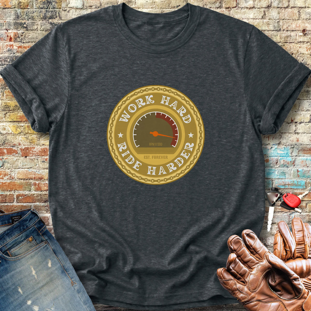 Ride Harder Classic T-Shirt - Dark Heather