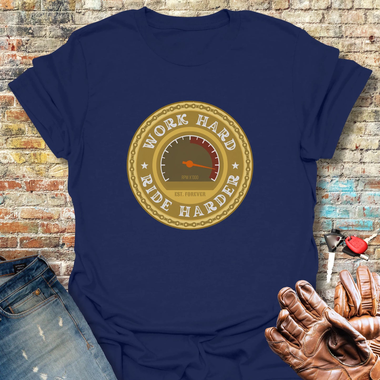 Ride Harder T-Shirt - Navy