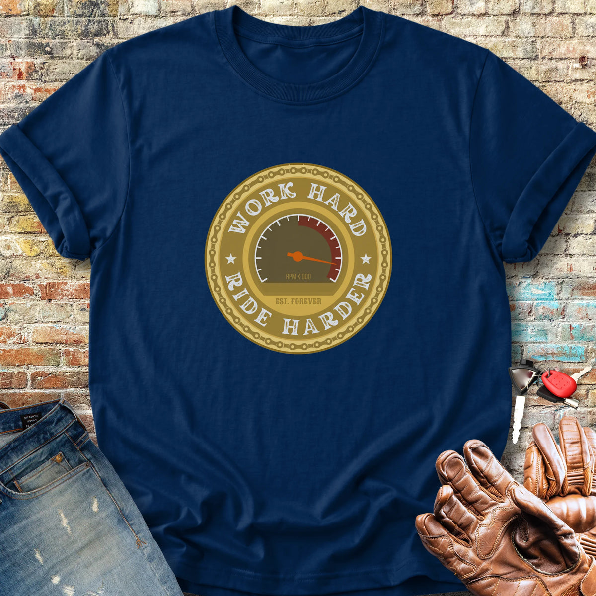 Ride Harder Classic T-Shirt - Navy