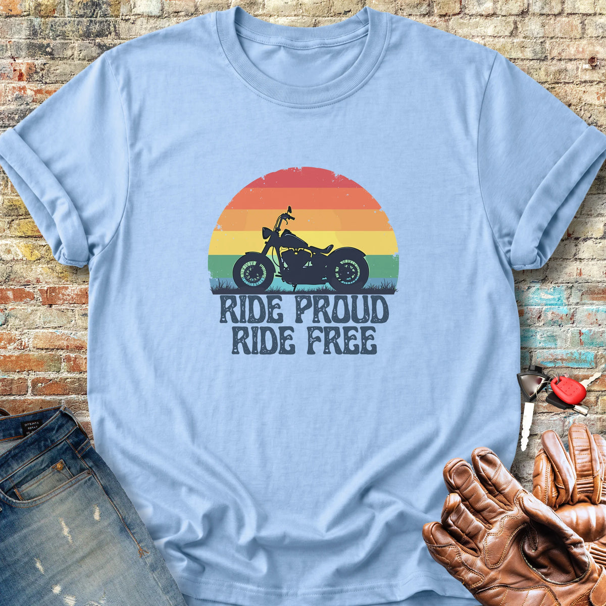 Ride Proud Classic T-Shirt - Light Blue