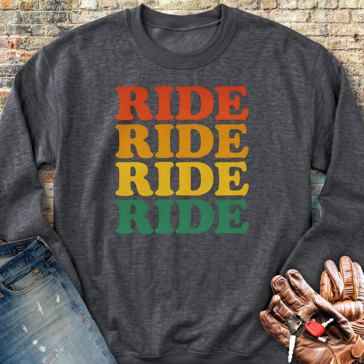 Ride Ride Ride Sweatshirt - Dark Heather