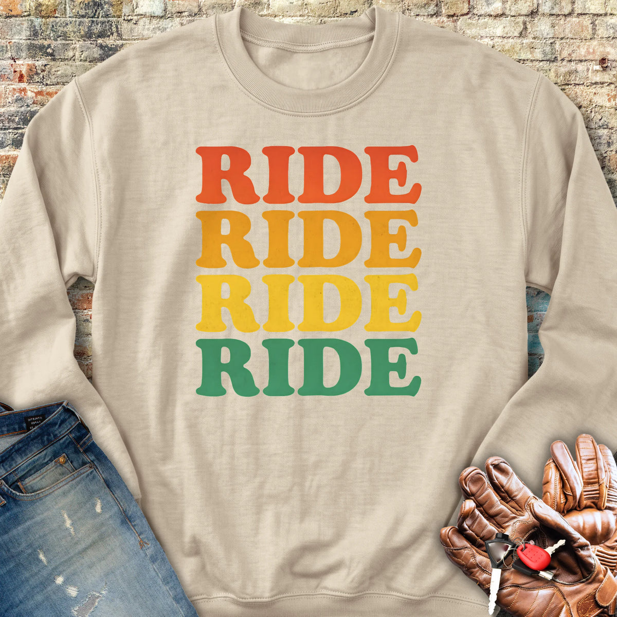 Ride Ride Ride Sweatshirt - Sand