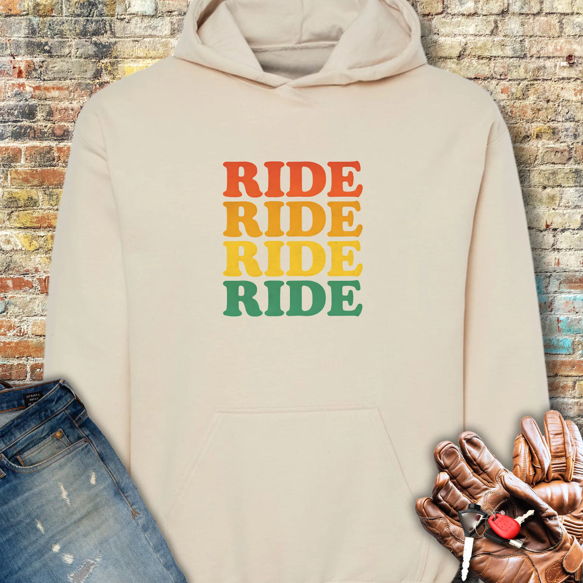 Ride Ride Ride Hoodie - Sand